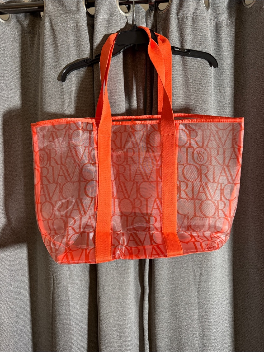 Victoria Secret Tote Bag in Bright Coral/Orange